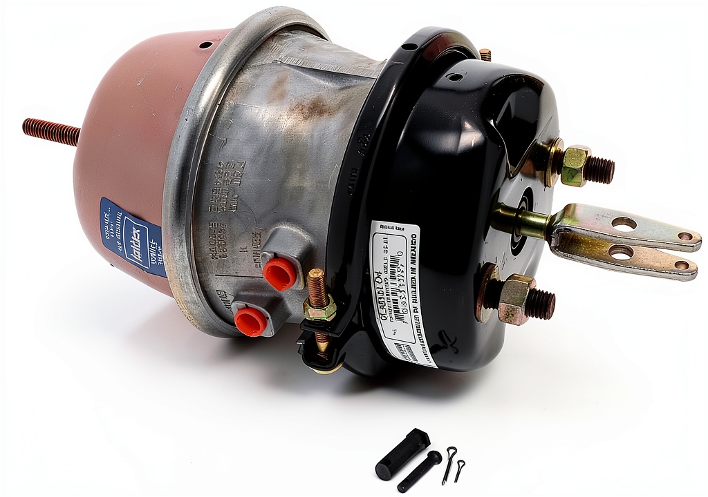 Installing Haldex Brake Chamber Brake Chamber for Automotive on a workshop bench