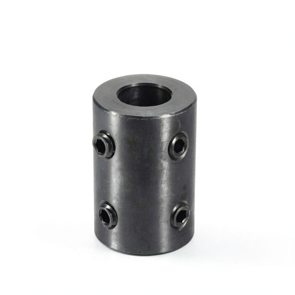 Shaft Coupling uxcell Set Screw Black Oxide Steel 1/2" Bore 1" OD-1