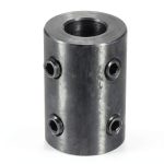 Shaft Coupling uxcell Set Screw Black Oxide Steel 1/2" Bore 1" OD-0