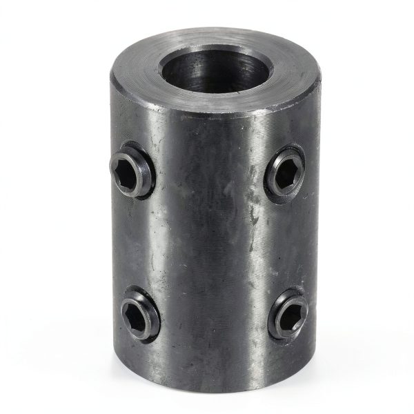 Shaft Coupling uxcell Set Screw Black Oxide Steel 1/2" Bore 1" OD-0
