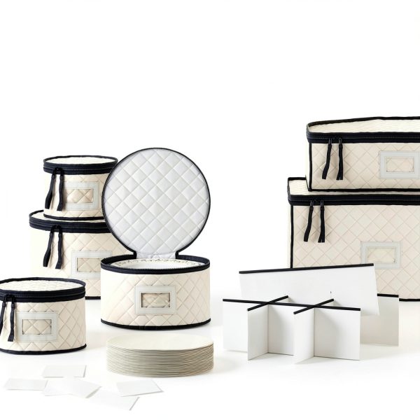 Woffit China Storage Containers 6-Pack Quilted Dinnerware and Stemware-1