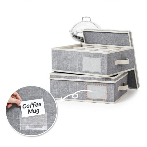 Lifewit 2 Pcs Coffee Mug Storage with Dividers, Stackable Cationic-6
