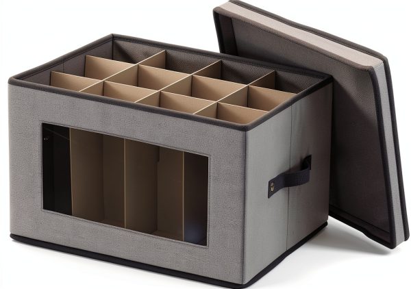 Stemware Storage Box Household Essentials Gray Box-3