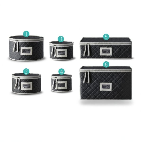 Woffit China Storage Containers 6-Pack Quilted Dinnerware and Stemware-4
