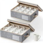Lifewit 2 Pcs Coffee Mug Storage with Dividers, Stackable Cationic-0