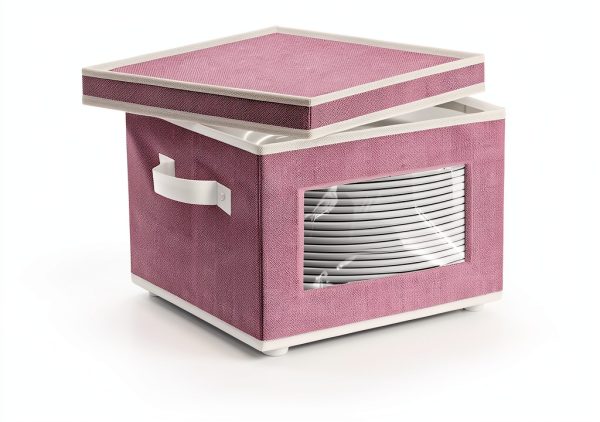 China Storage Containers for Dishes Plate Pantryily Pink 12x12x8-3