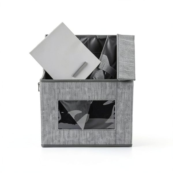 Wine Glass Storage Box Norme 3-Pack Gray 12-Compartment Stemware Case-5