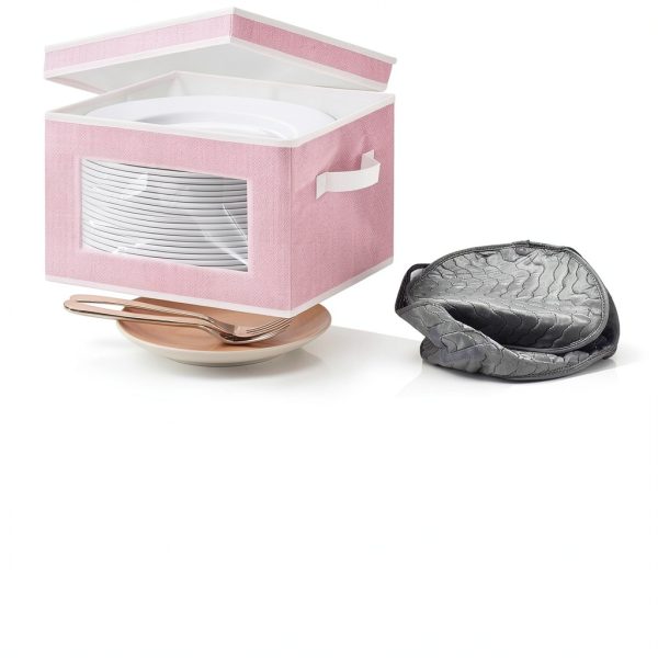 China Storage Containers for Dishes Plate Pantryily Pink 12x12x8-8