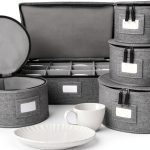 storageLAB China Storage Containers, Containers for Organizing, Hard Shell Case, Felt Plate Dividers, Moving Supplies, Storage Box, Wine, Dishes, Glasses Storage, Charger Plates Storage Containers-0