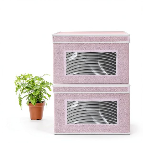 China Storage Containers for Dishes Plate Pantryily Pink 12x12x8-7