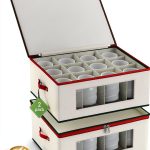 Homyfort Mug Storage Box Organizer, 2 Pack Hard Shell for 24 Tea Cups-0