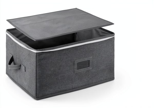 Stackable Wine Glass Storage Box Jenlan Grey Hard Shell Holds 12-4