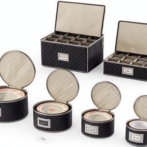 Woffit China Storage Containers 6-Pack Quilted Dinnerware and Stemware-0