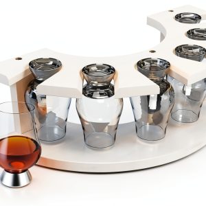 Storage Box for Glencairn Whisky Glass,6 Whiskey Glasses Holder for Organizer, Sturdy Construction to Prevent Bumping Whisky Storage Leather Case - The Perfect Whisky Gift (white)-0