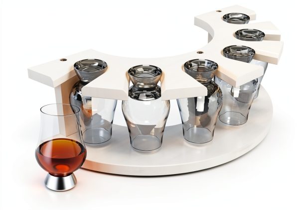 Storage Box for Glencairn Whisky Glass,6 Whiskey Glasses Holder for Organizer, Sturdy Construction to Prevent Bumping Whisky Storage Leather Case - The Perfect Whisky Gift (white)-0