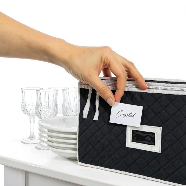 Woffit China Storage Containers 6-Pack Quilted Dinnerware and Stemware-5