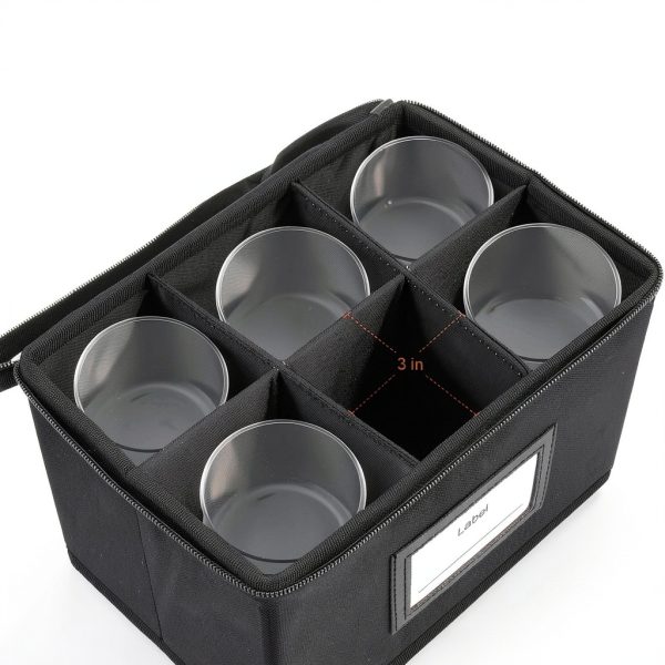 Lukeline Storage Box for Glencairn Whisky Glass, Stackable Whiskey Glasses Holder with 6 Compartments, Whiskey Glass Carrying Case with Handle,Gifts for Whisky Lovers-4