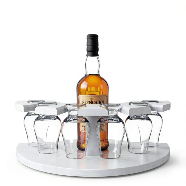 Storage Box for Glencairn Whisky Glass,6 Whiskey Glasses Holder for Organizer, Sturdy Construction to Prevent Bumping Whisky Storage Leather Case - The Perfect Whisky Gift (white)-7