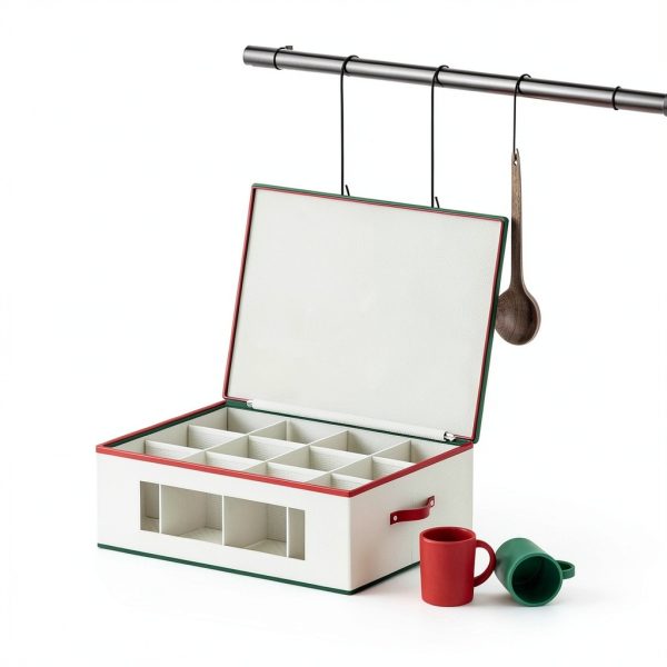 Homyfort Mug Storage Box Organizer, 2 Pack Hard Shell for 24 Tea Cups-7