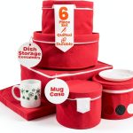 LAMINET 6-Piece Quilted Dinnerware Storage Set - Red-0
